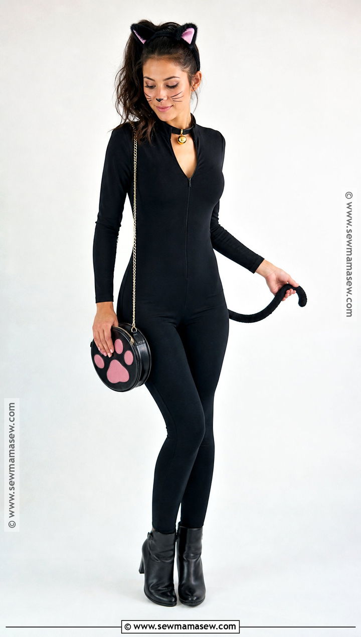 Black Cat Costume With Tail And Ears - 35 halloween costumes one person