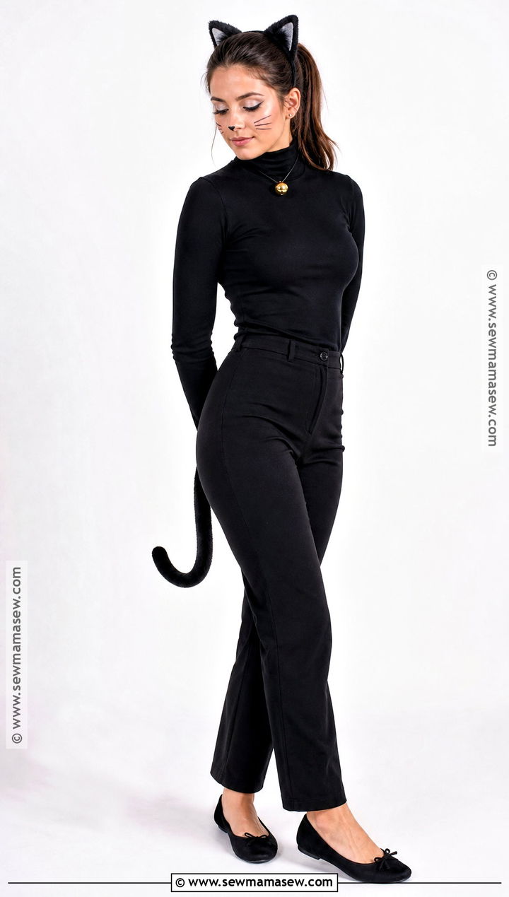 Black Cat Costume With Tail And Ears - 40 college halloween costume ideas brunette
