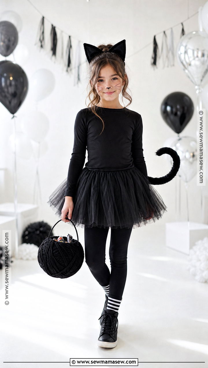 Black Cat Costume With Tulle Skirt - 35 animal costumes for kids