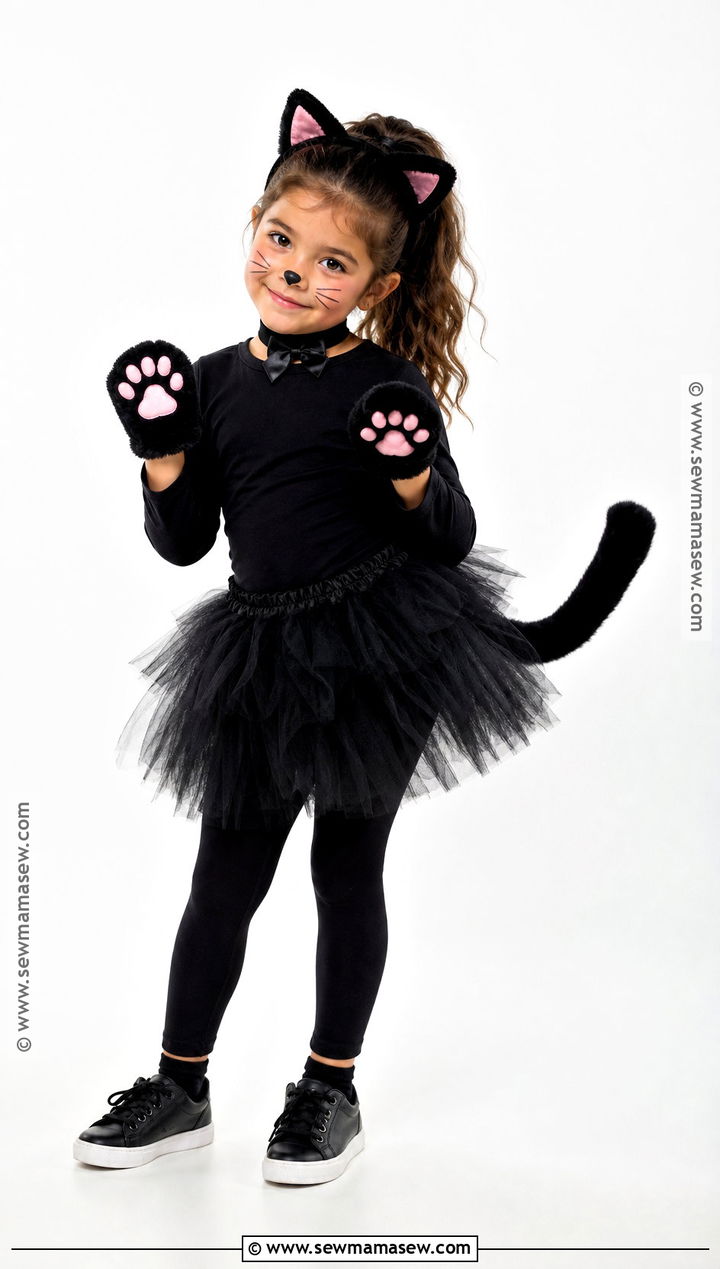 Black Cat Costume With Tulle Skirt - 30 Cute Girl Halloween Costumes