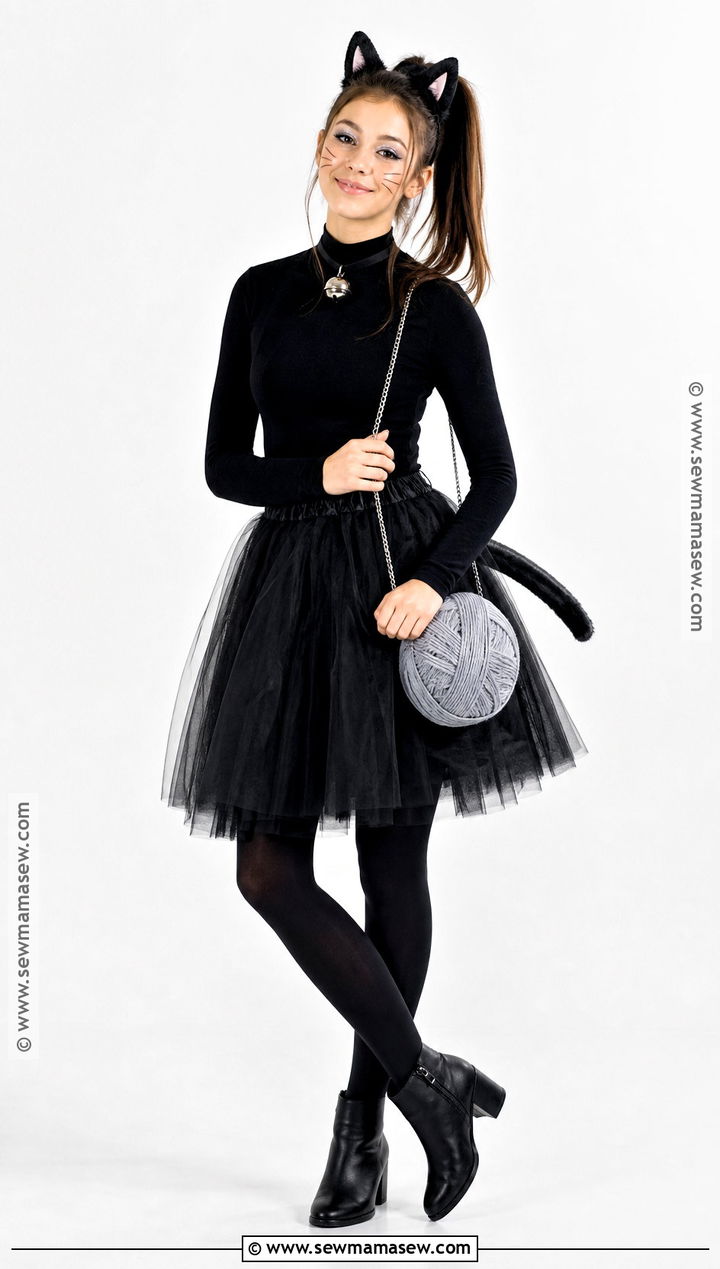 Black Cat Costume With Tulle Skirt - 35 halloween costumes teenage girl solo