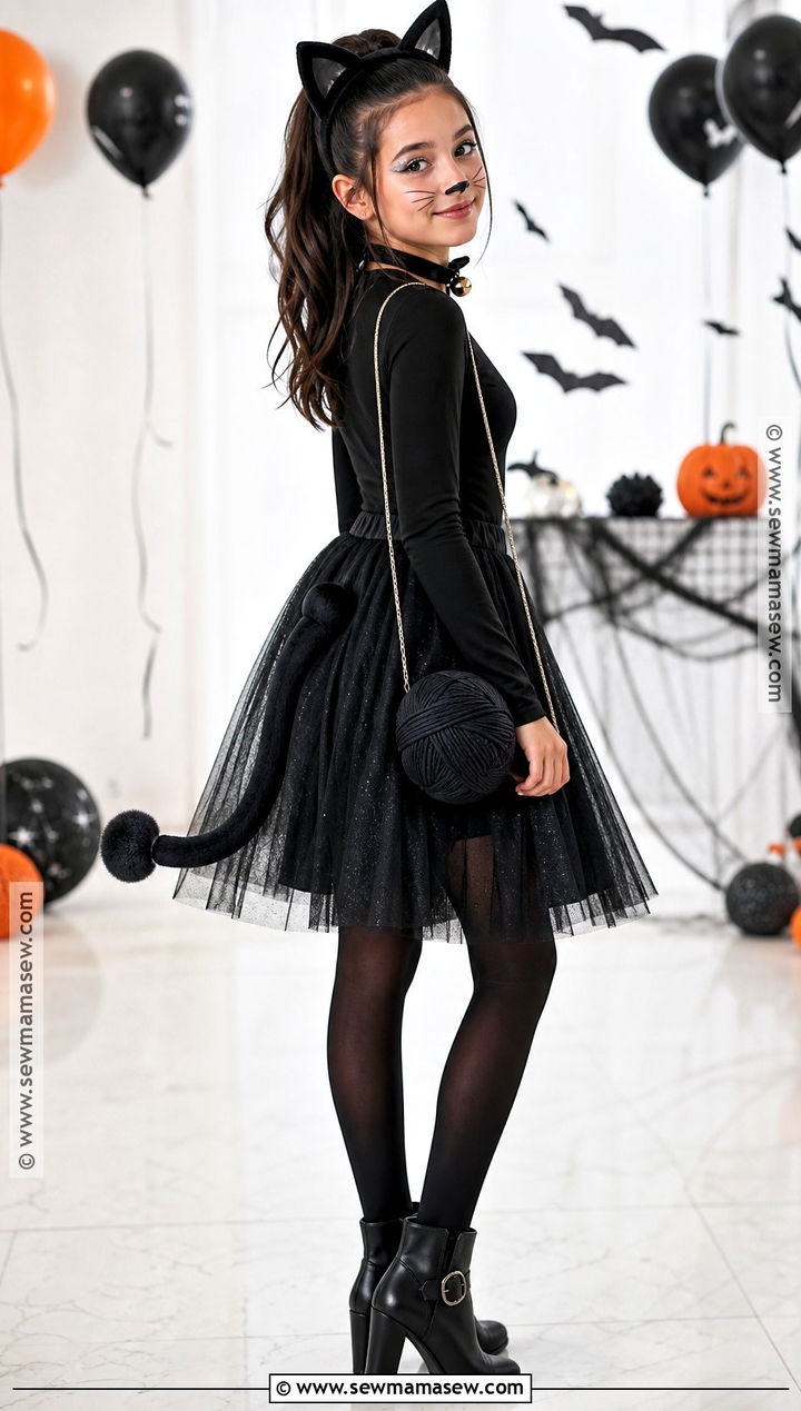 Black Cat Costume With Tulle Skirt - 35 teen girl halloween costumes
