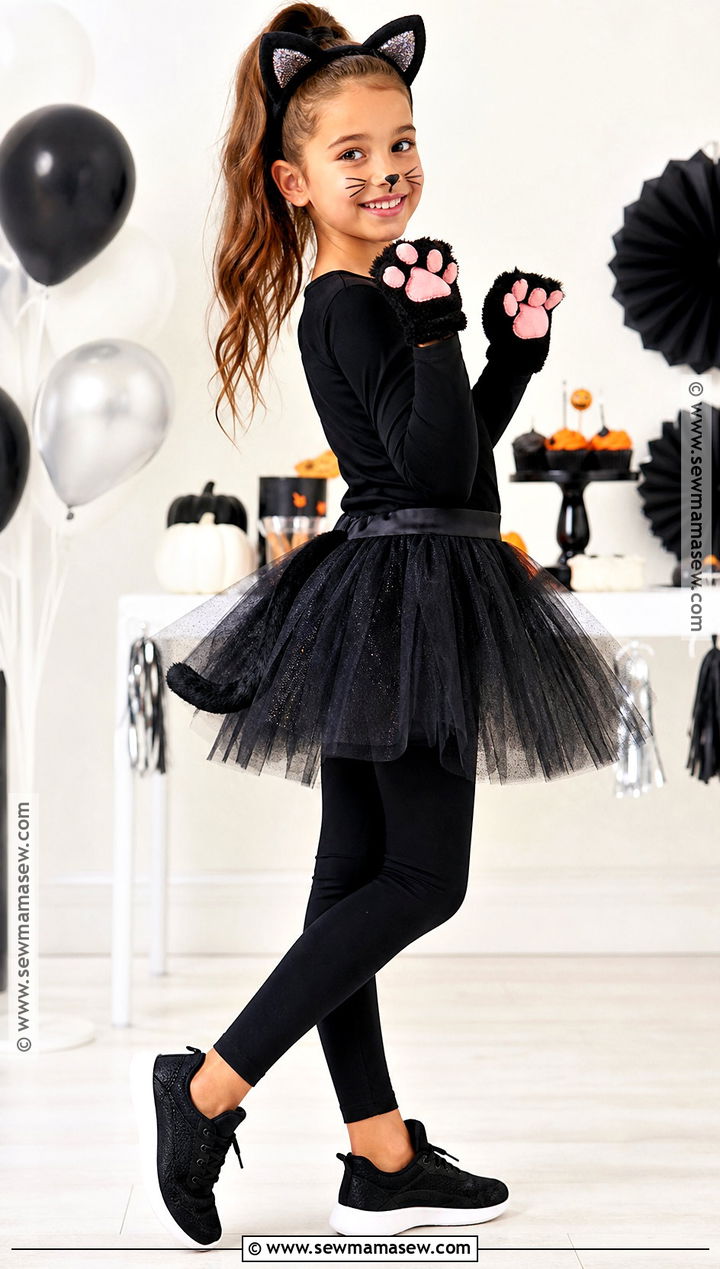 Black Cat Costume With Tulle Skirt - 40 girls halloween costumes
