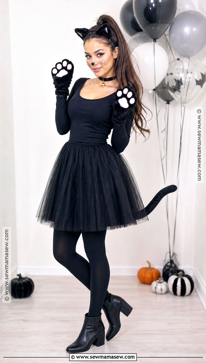 Black Cat Costume With Tulle Skirt - 40 good halloween costumes