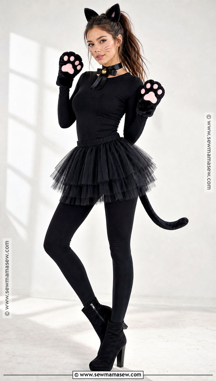 Black Cat Costume With Tulle Skirt - 40 halloween costumes for women