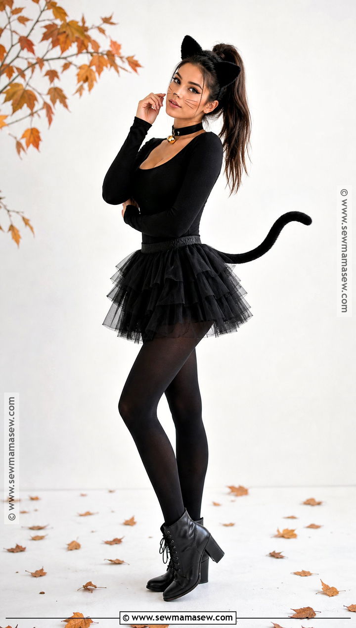 Black Cat Costume With Tulle Skirt - 45 costumes ideas