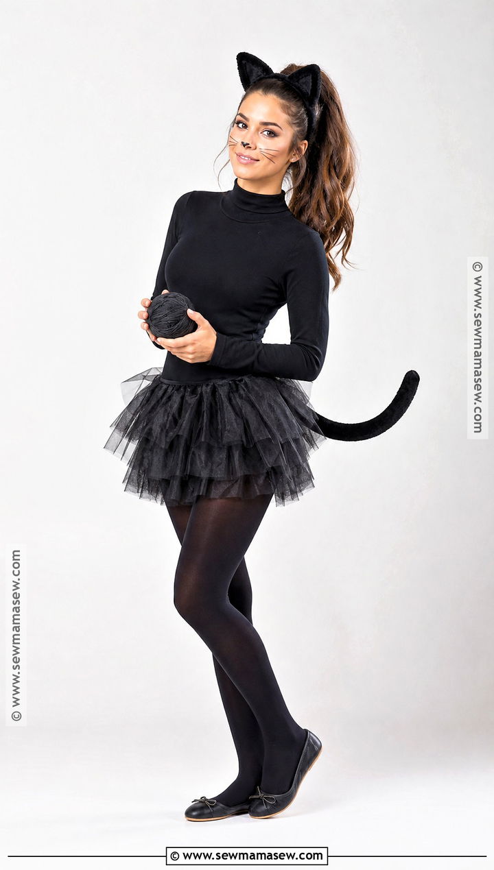 Black Cat Costume With Tulle Skirt - 50 costume ideas for women