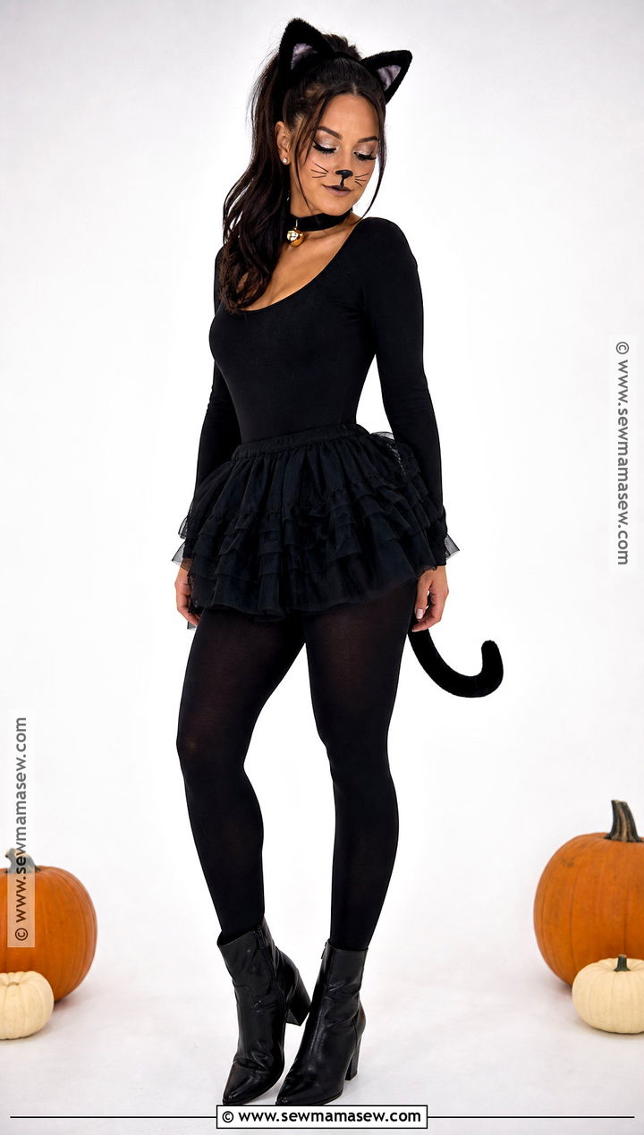 Black Cat Costume With Tulle Skirt - 50 cute halloween costumes