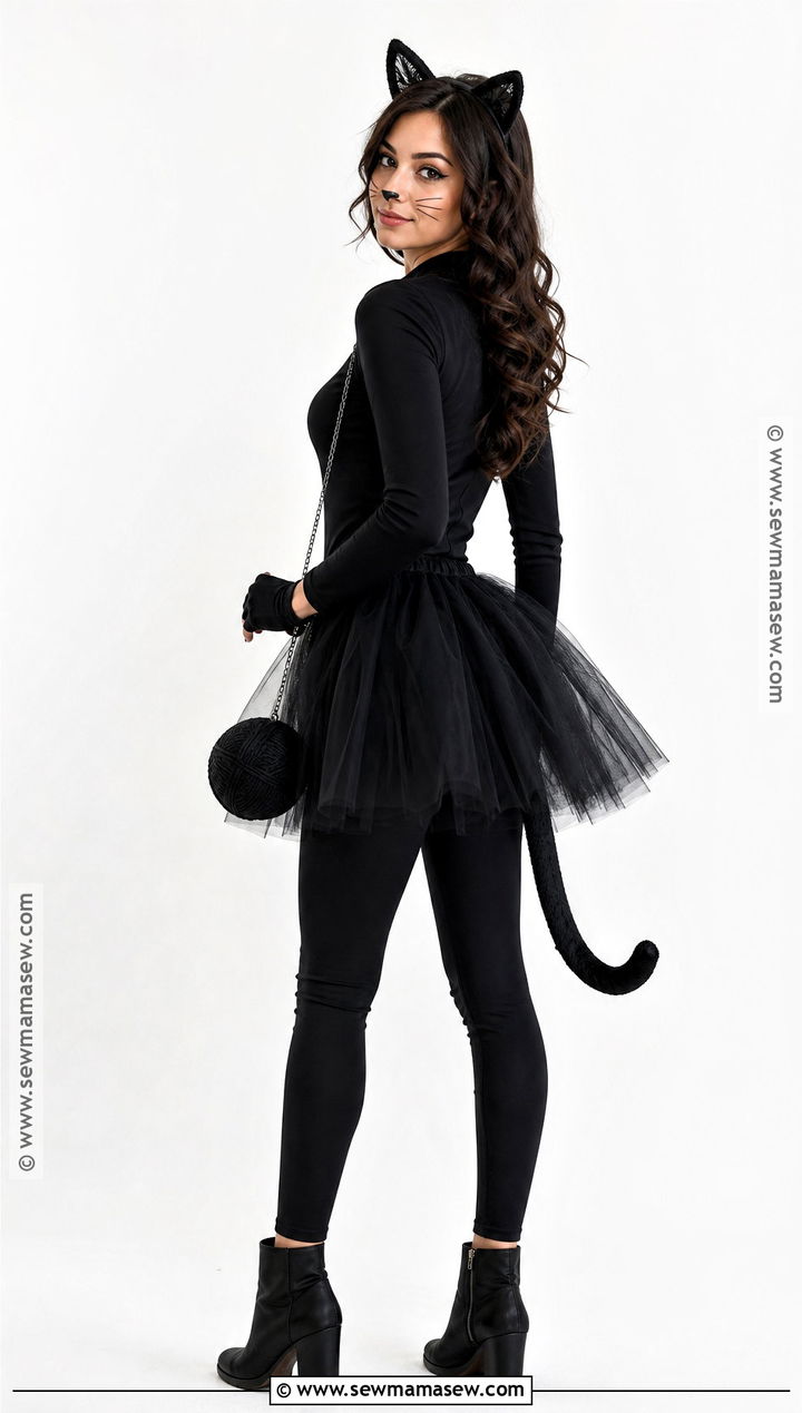 Black Cat Costume With Tulle Skirt - 30 costume for halloween ideas