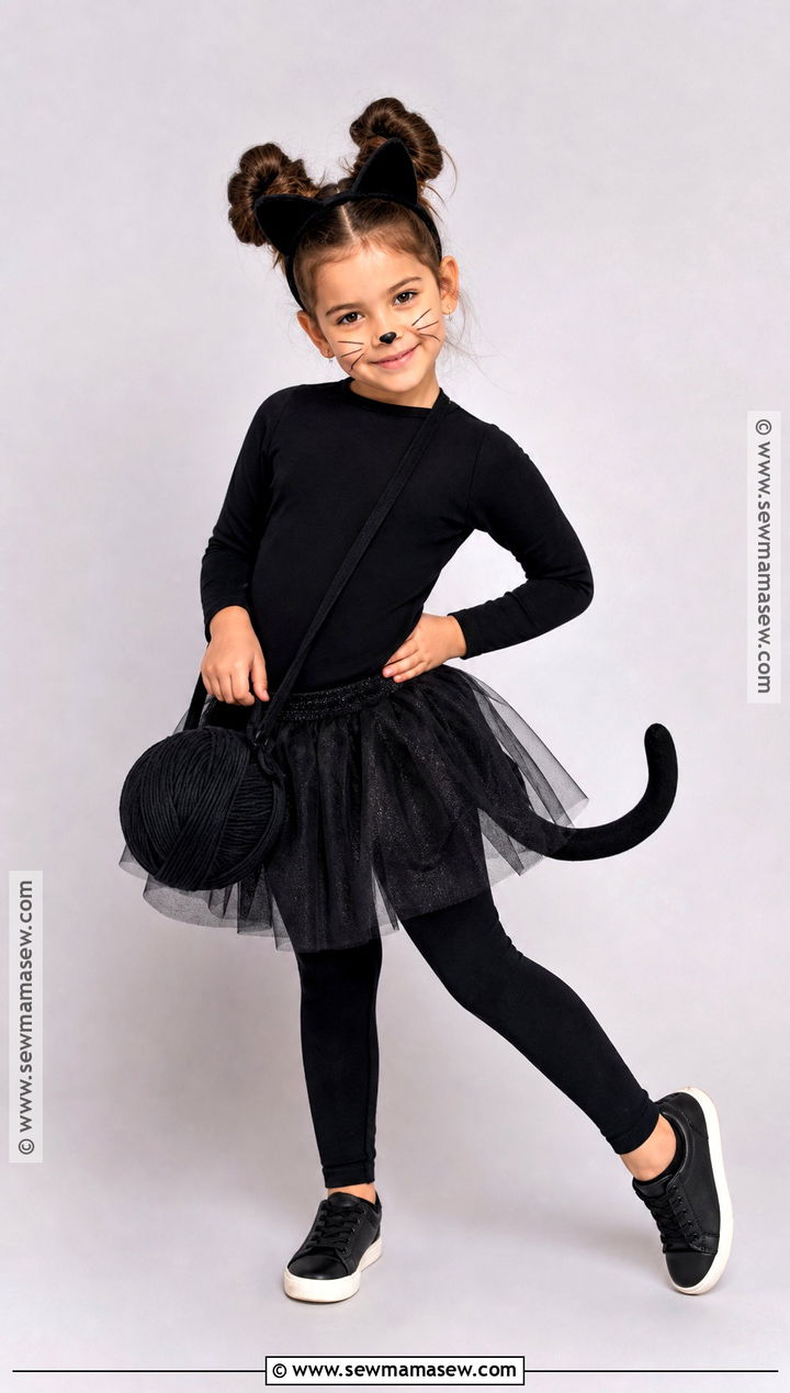 Black Cat Costume With Tulle Tail - 40 kids costumes