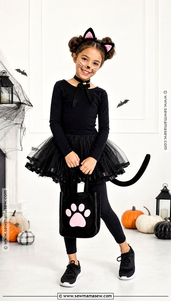 Black Cat Costume With Tutu - 35 girls halloween costumes for kids