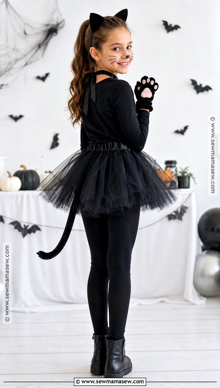 Black Cat Costume With Tutu Skirt - 30 halloween costumes for girls 10 12