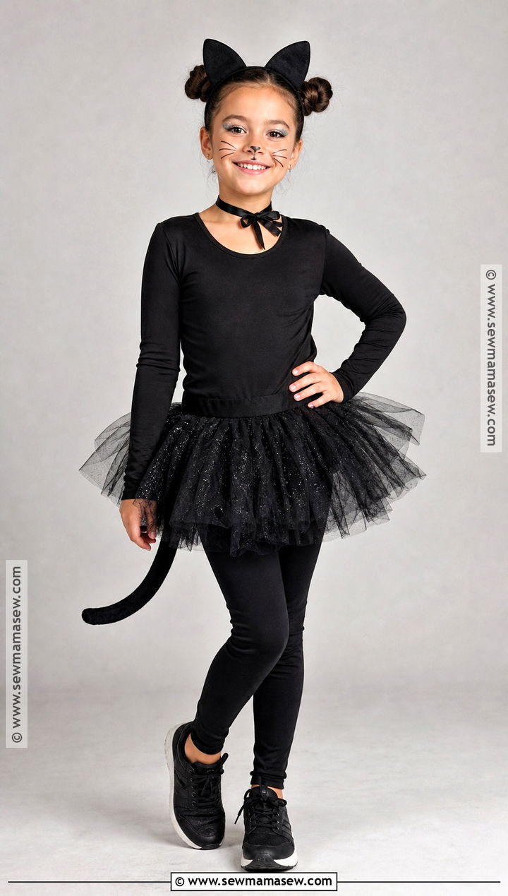 Black Cat Costume With Tutu Skirt - 30 costume ideas for girls