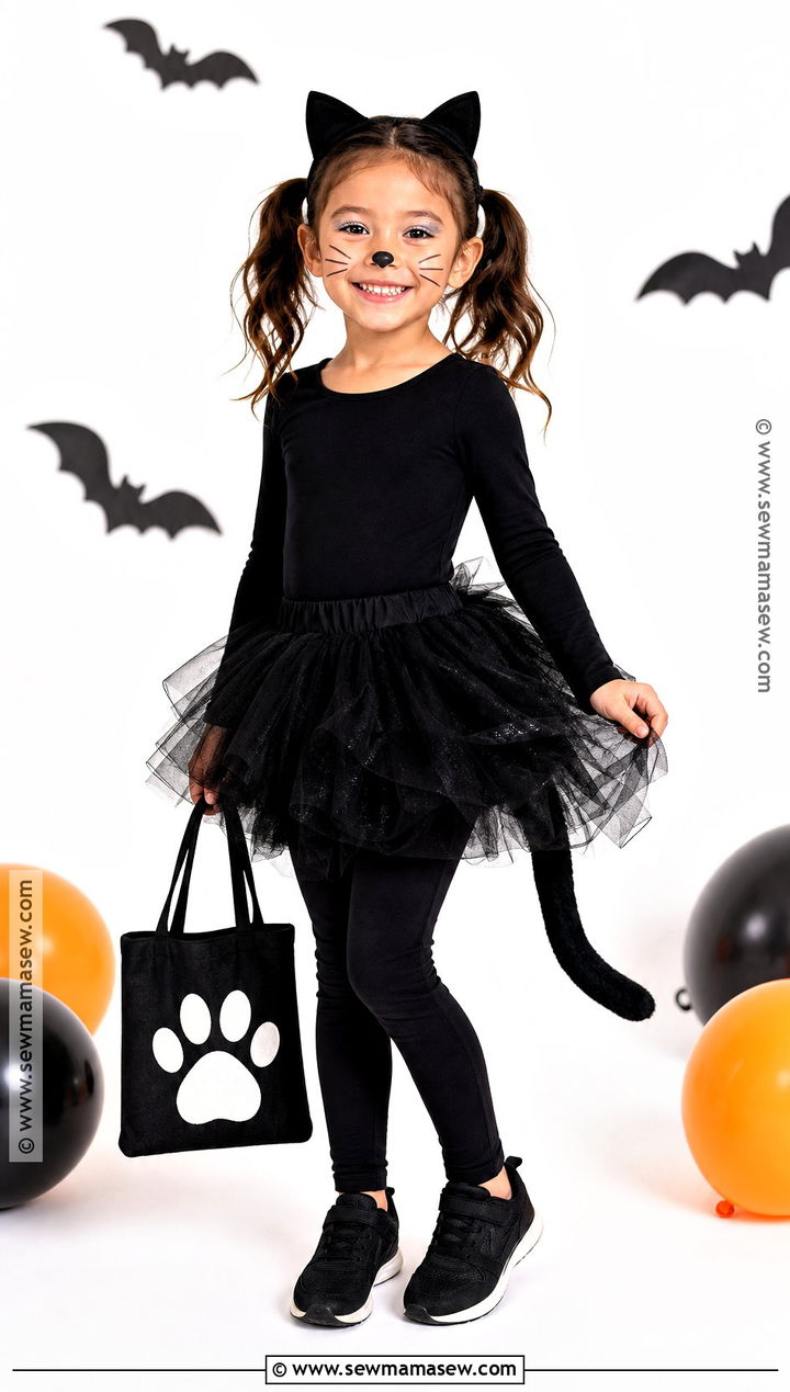 Black Cat Costume With Tutu - 30 halloween costumes girls for kids