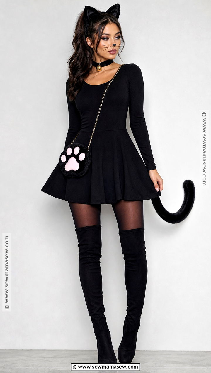 Black Cat Halloween Dress - 30 halloween dress ideas