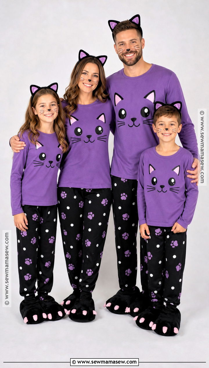 Black Cat Matching Family Halloween Pajamas - 30 matching halloween pajamas