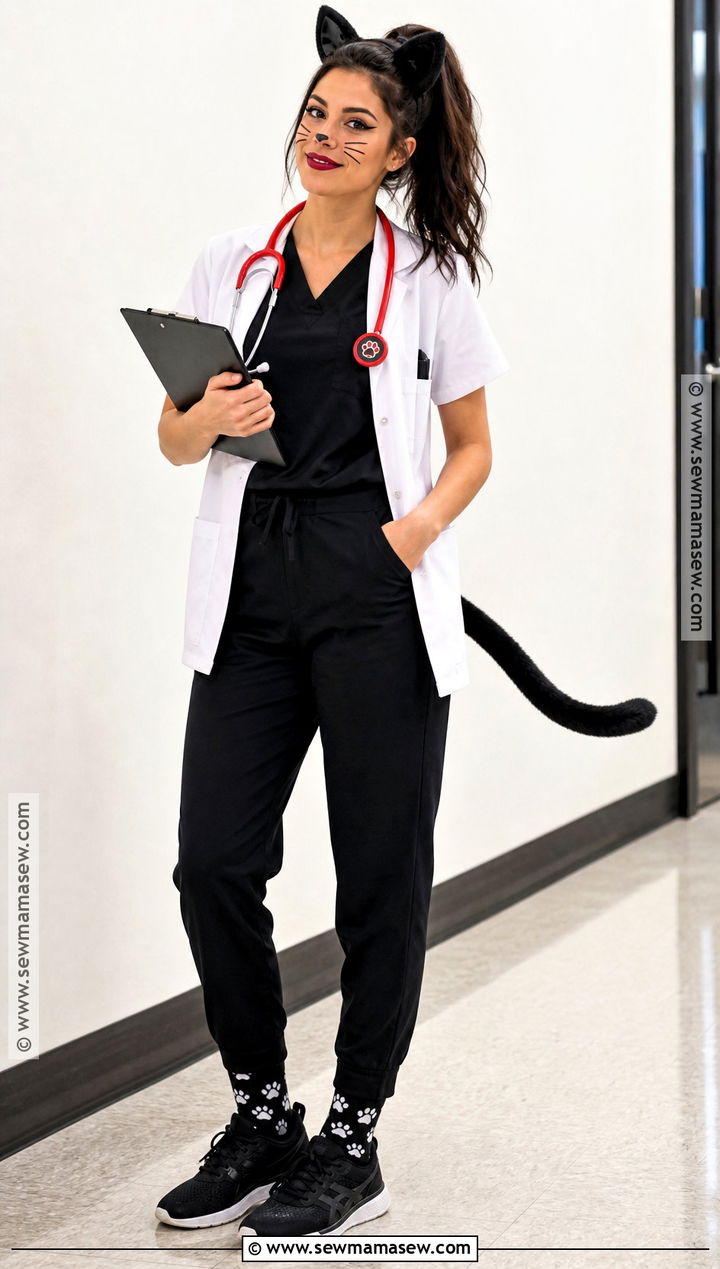 Black Cat Nurse Costume - 30 nurse outfit halloween ideas