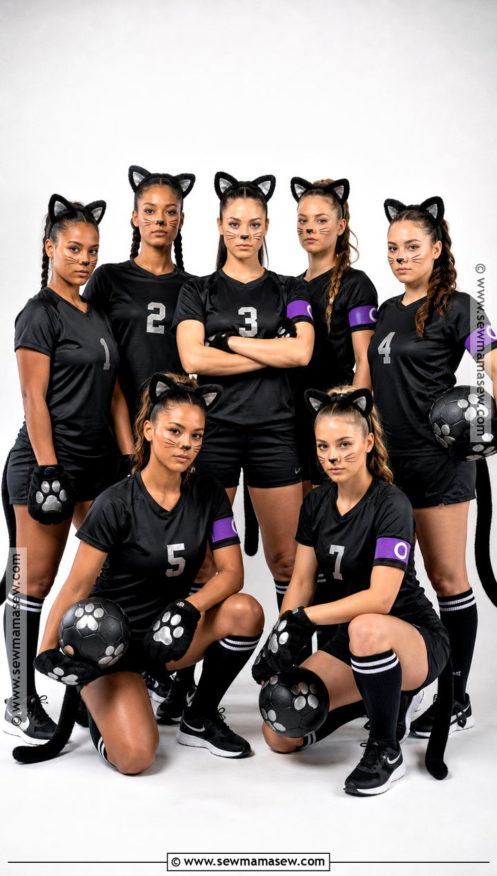 Black Cat Soccer Team Costume - 30 Soccer Team Halloween Costumes