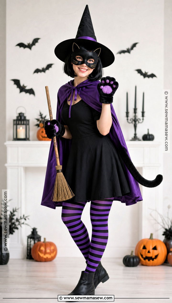 Black Cat Witch Mask Costume - 30 witch mask ideas
