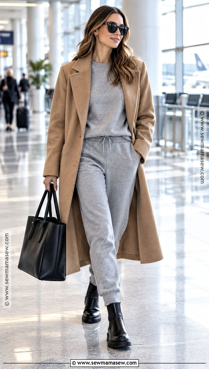 Black Chelsea Boots With Matching Sweats And Wool Coat - 15 black chelsea boots outfit fall