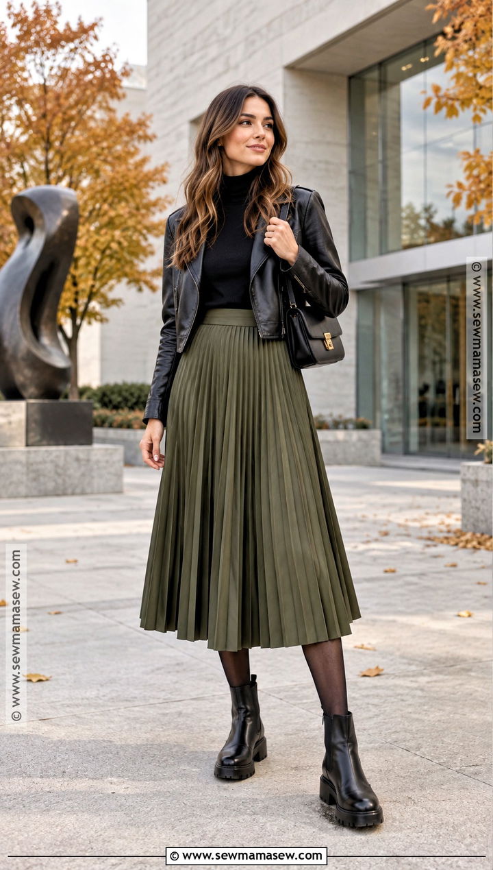 Black Chelsea Boots With Midi Skirt And Turtleneck - 15 black chelsea boots outfit fall