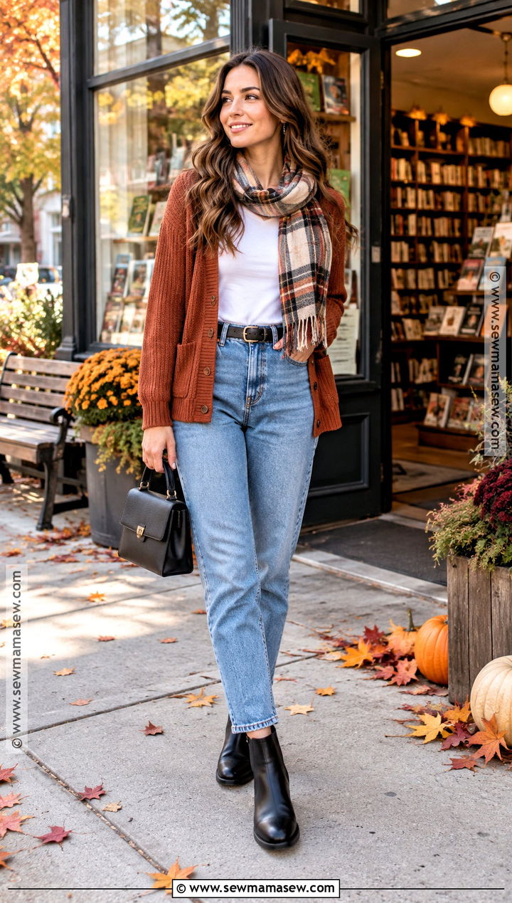 Black Chelsea Boots With Mom Jeans And Cardigan - 15 black chelsea boots outfit fall