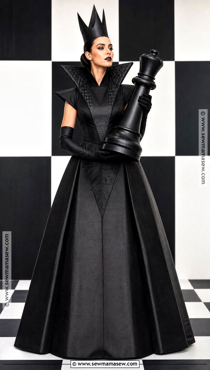 Black Chess Queen Costume With Crown - 35 all black costume ideas