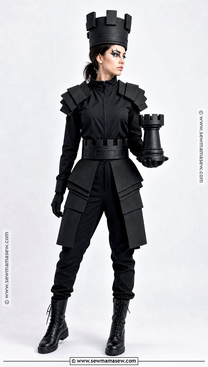 Black Chess Rook Costume - 30 chess costume ideas