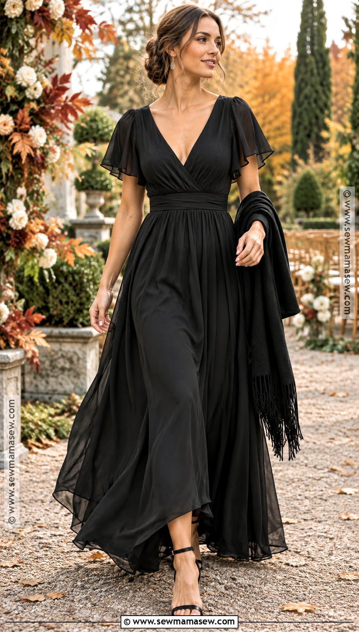 Black Chiffon Bridesmaid Dress For Fall - 20 black bridesmaid dresses fall