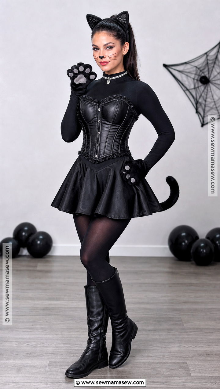 Black Corset Cat Costume - 40 black corset halloween costume ideas