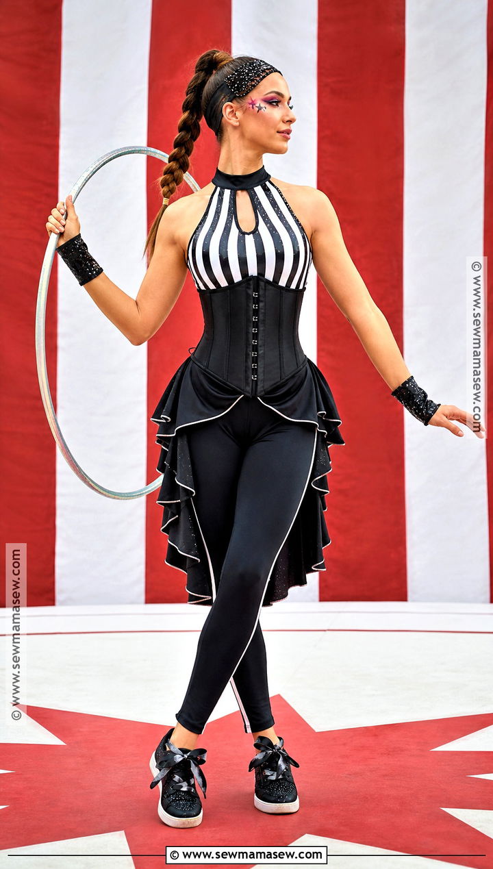 Black Corset Circus Acrobat Costume - 40 black corset halloween costume ideas
