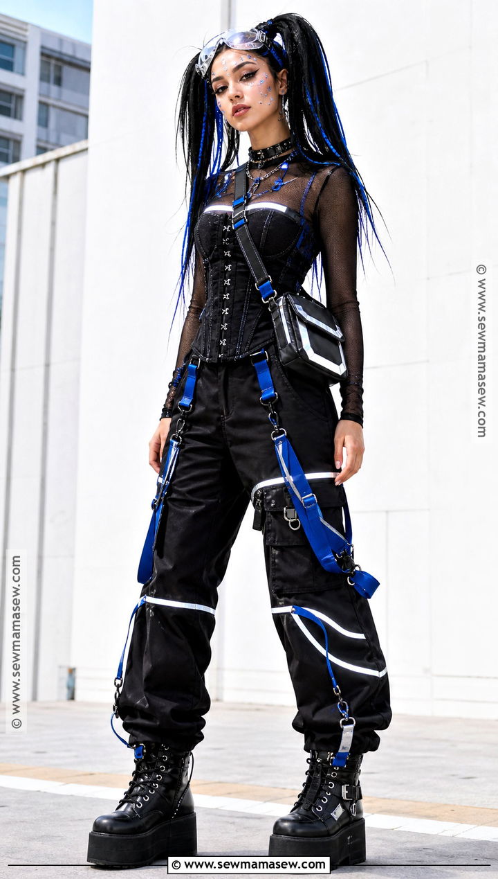 Black Corset Cyber Goth Costume - 40 black corset halloween costume ideas