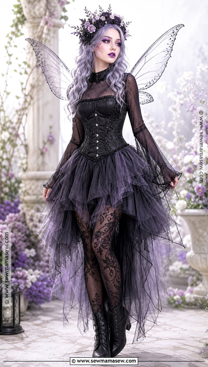 Black Corset Gothic Fairy Costume - 40 black corset halloween costume ideas