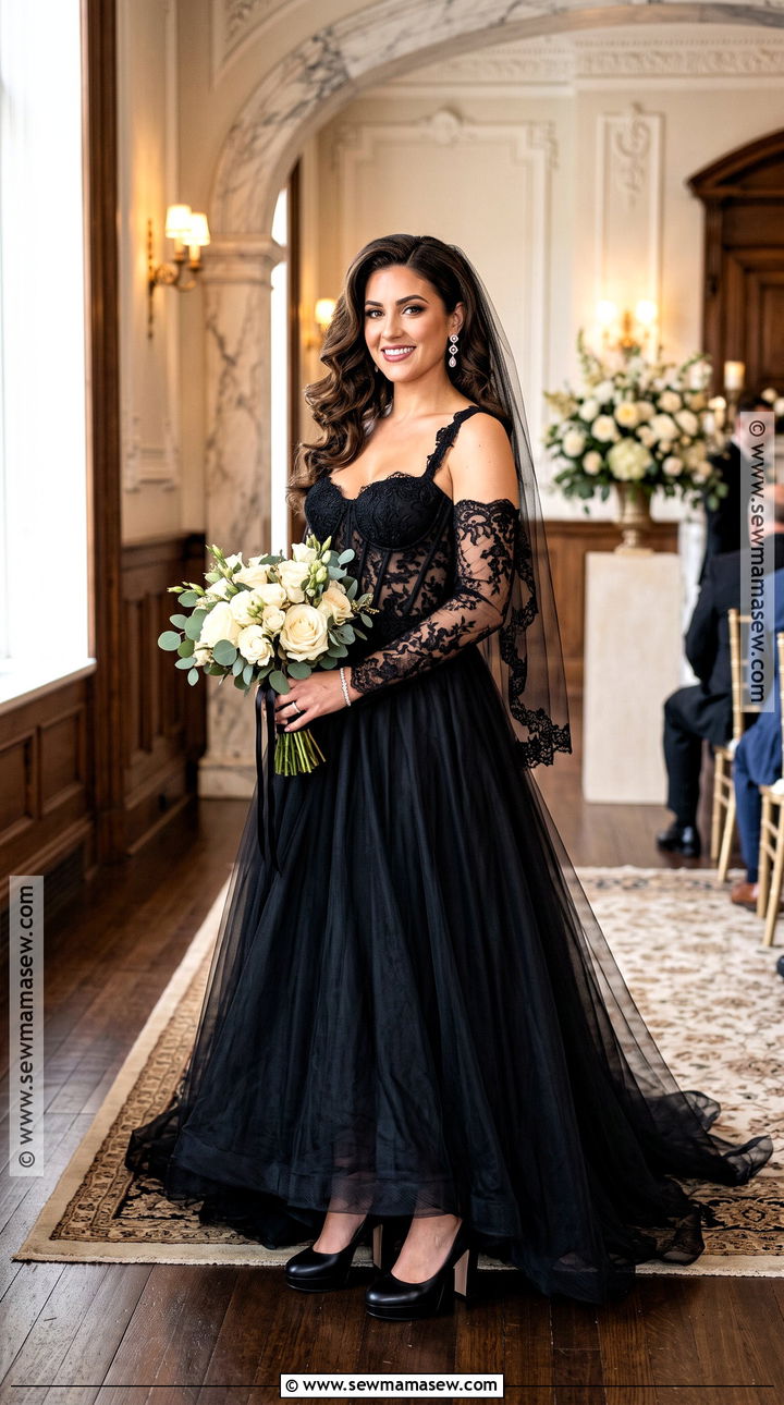 Black Corset Halloween Wedding Dress - 30 halloween wedding dresses