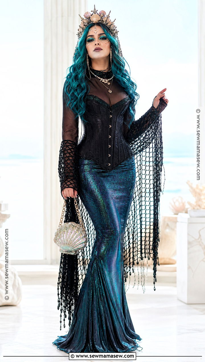 Black Corset Mermaid Costume - 40 black corset halloween costume ideas