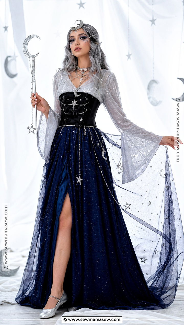 Black Corset Moon Goddess Costume - 40 black corset halloween costume ideas