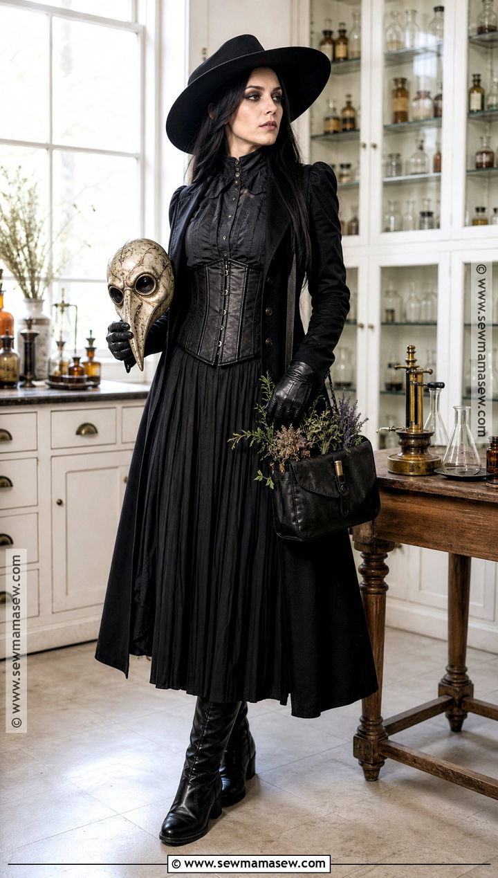 Black Corset Plague Doctor Costume - 40 black corset halloween costume ideas