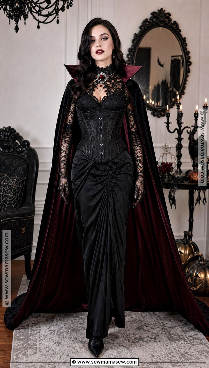 Black Corset Vampire Costume - 40 black corset halloween costume ideas