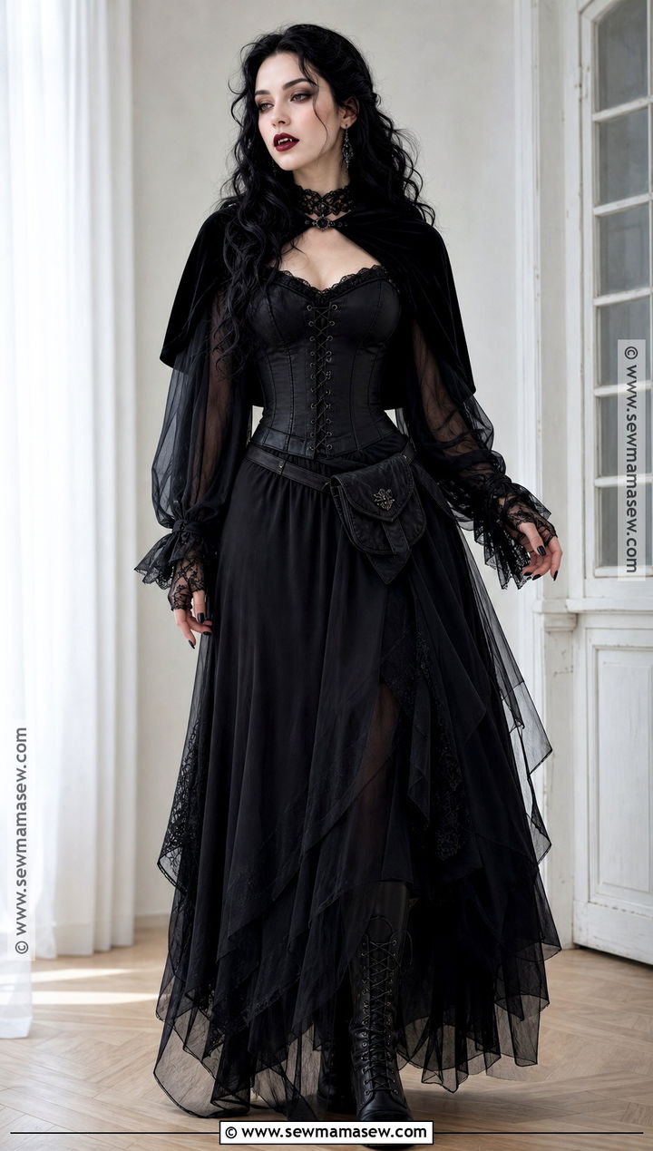 Black Corset Vampire Dress - 30 black vampire dress ideas