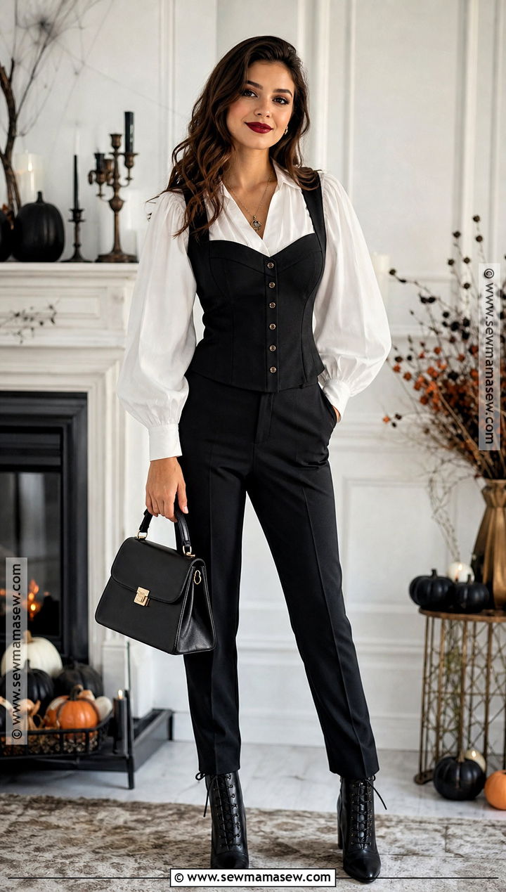 Black Corset Vest Halloween Outfit - 50 halloween outfit ideas