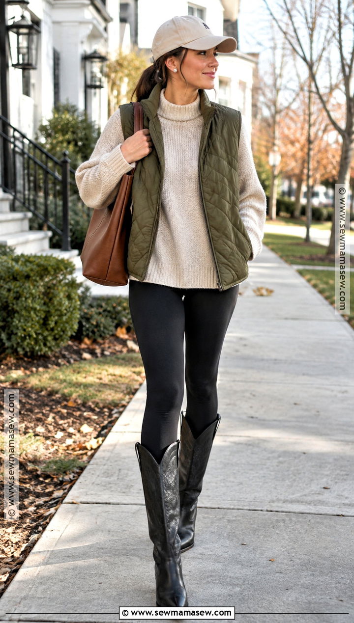 Black Cowboy Boots With Leggings - 20 black cowboy boots outfit fall