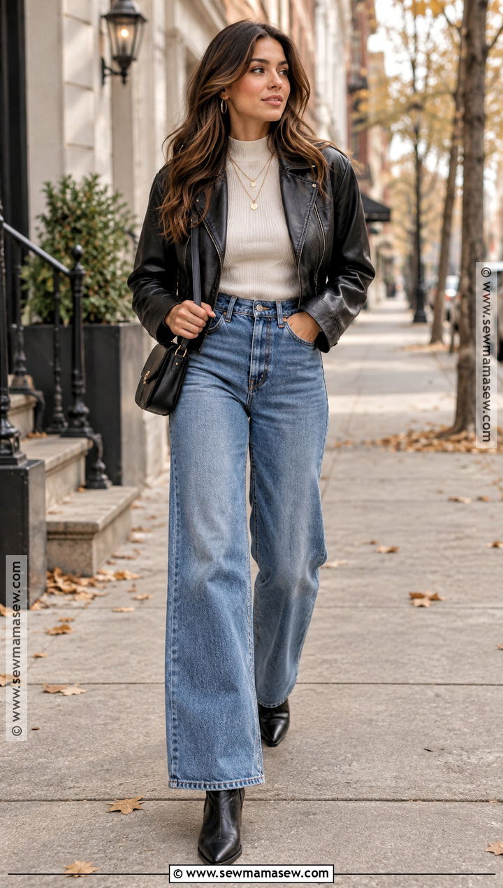 Black Cowboy Boots With Wide Leg Jeans - 20 black cowboy boots outfit fall
