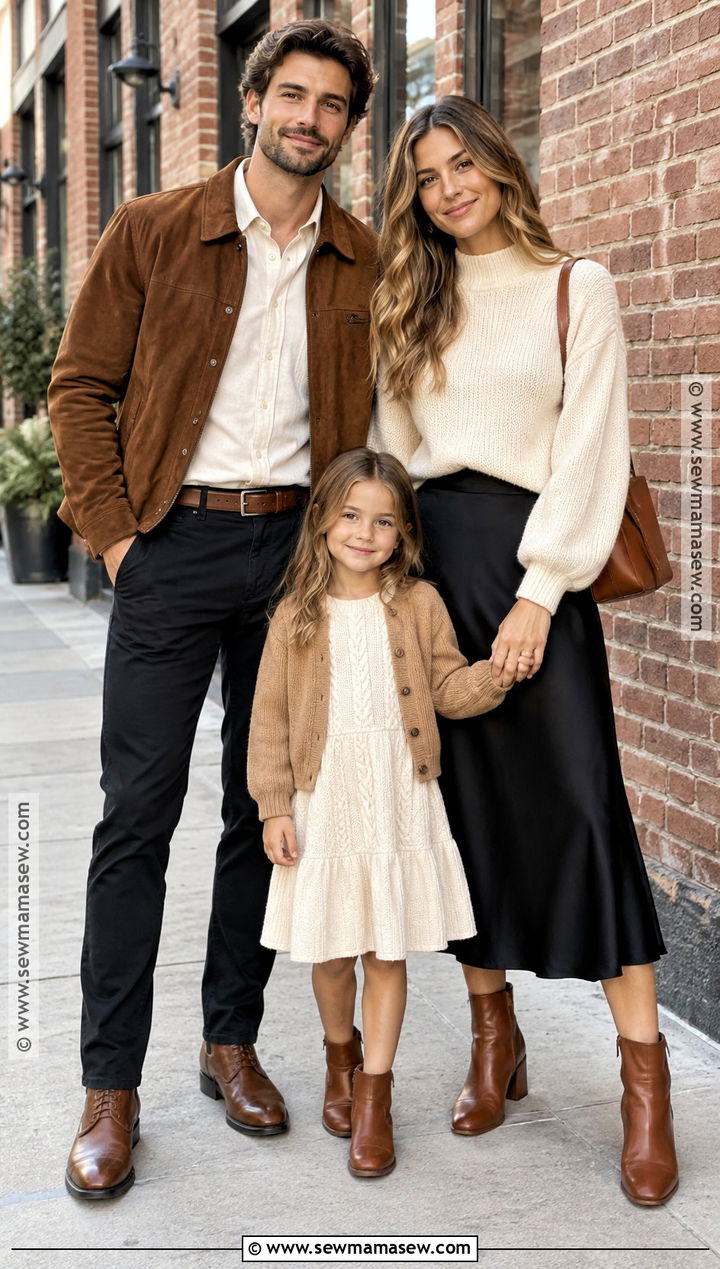 Black Cream And Cognac October Family Photo Outfits - 25 october family photos outfits