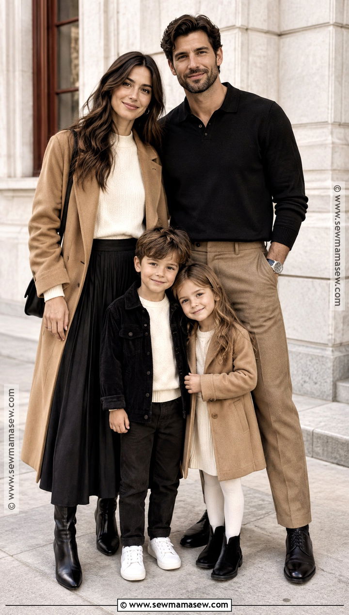 Black Cream and Camel Fall Family Picture Outfit - 15 fall family pictures neutral outfits