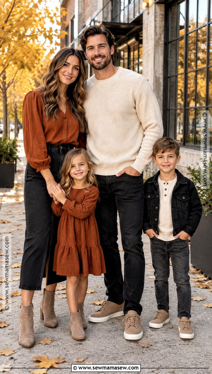 Black Denim And Rust Family Fall Picture Outfit - 25 family fall pictures outfits