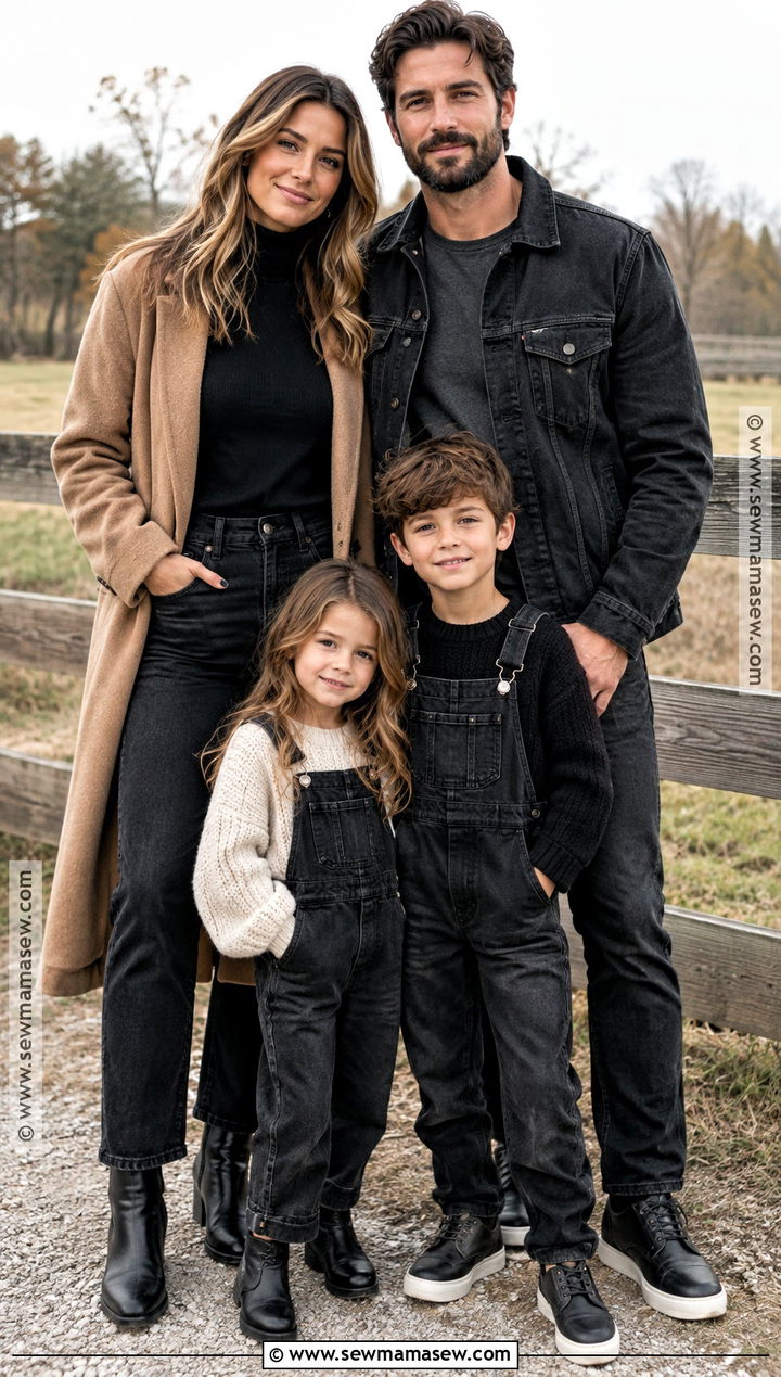 Black Denim Family Outfits - 20 fall family photos black outfits