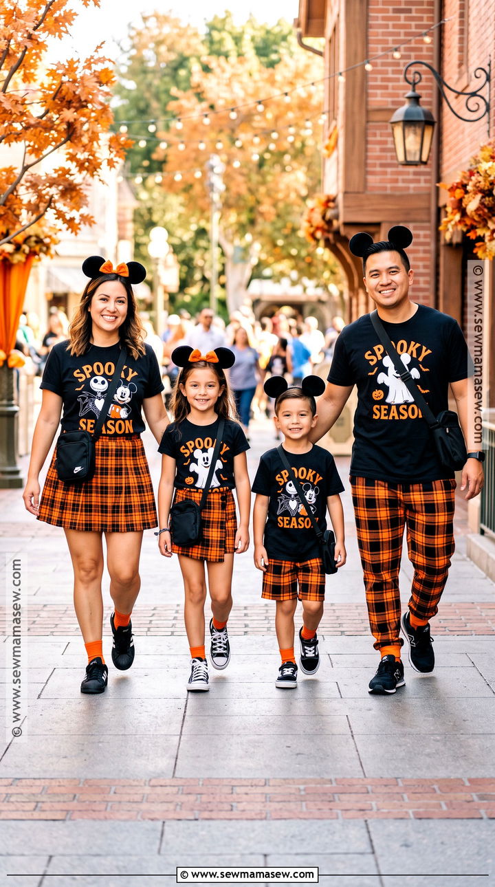 Black Disney Spooky Shirt And Plaid Bottoms Outfit - 15 disney october family shirts