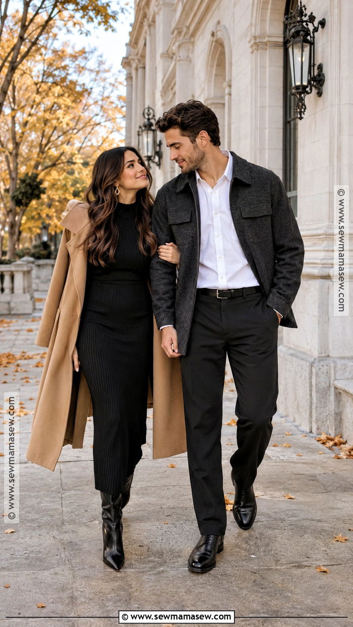 Black Dress Fall Engagement Outfit - 20 engagement picture outfits fall