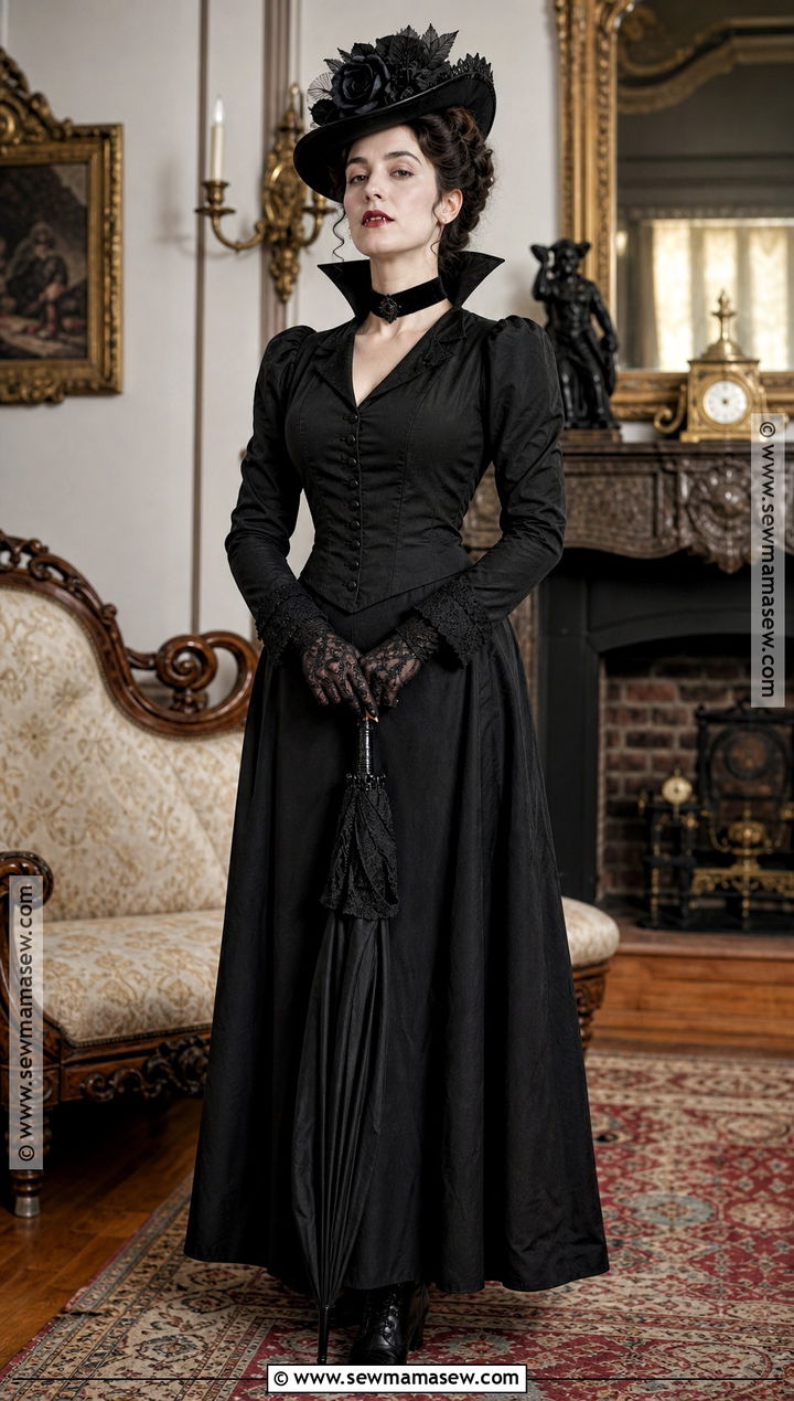 Black Edwardian Vampire Dress - 30 black vampire dress ideas