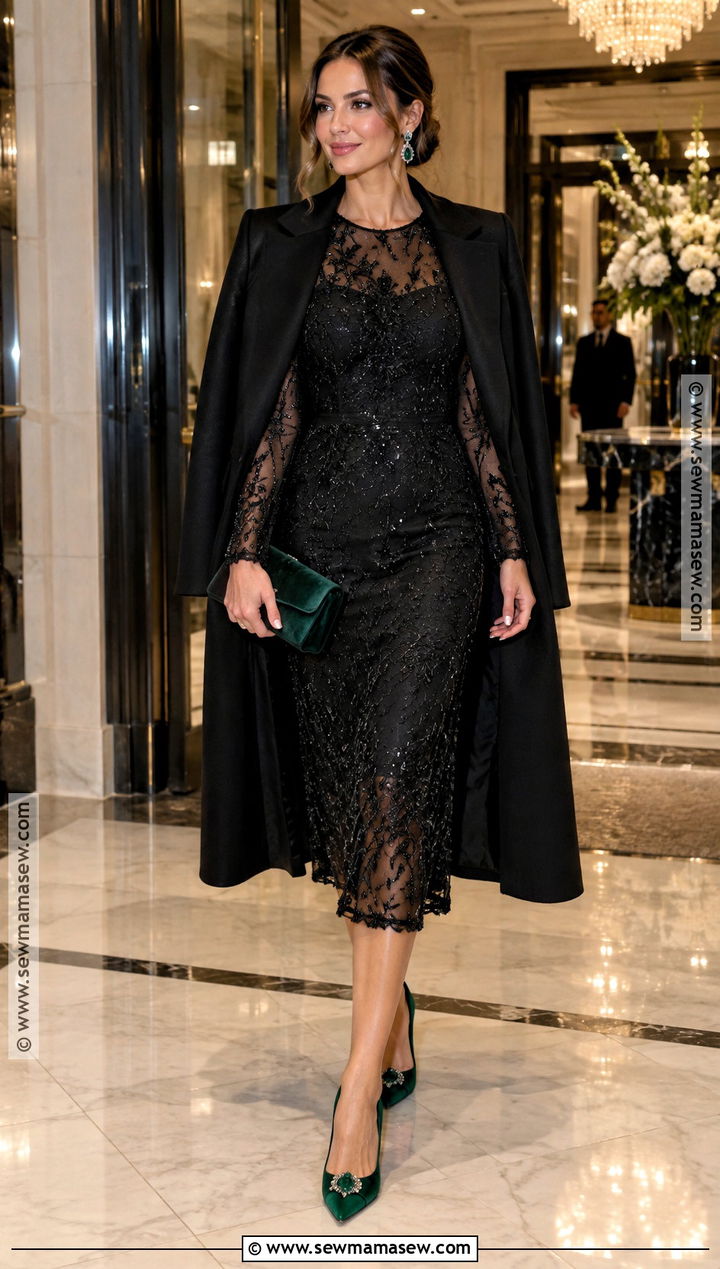 Black Embellished November Wedding Outfit - 15 November Wedding Outfits